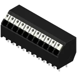 PCB terminal, 11 pole, pitch 3.5 mm, AWG 28-14, 12 A, spring-clamp connection, black, 1885740000