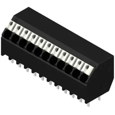 PCB terminal, 11 pole, pitch 3.5 mm, AWG 28-14, 12 A, spring-clamp connection, black, 1885740000 - 1