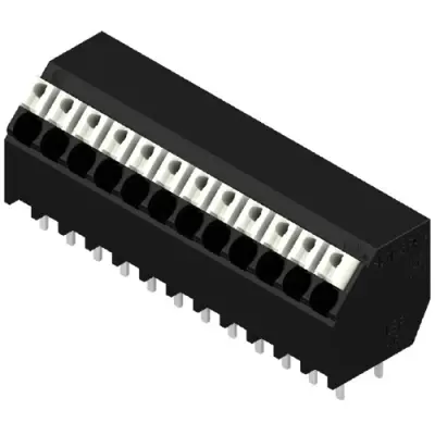 PCB terminal, 12 pole, pitch 3.5 mm, AWG 28-14, 12 A, spring-clamp connection, black, 1885750000 - 1