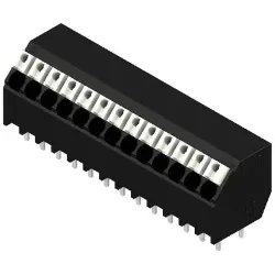 PCB terminal, 13 pole, pitch 3.5 mm, AWG 28-14, 12 A, spring-clamp connection, black, 1885760000
