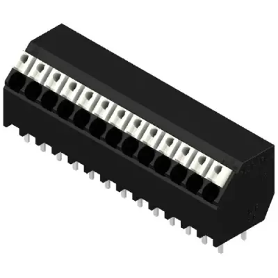 PCB terminal, 13 pole, pitch 3.5 mm, AWG 28-14, 12 A, spring-clamp connection, black, 1885760000 - 1