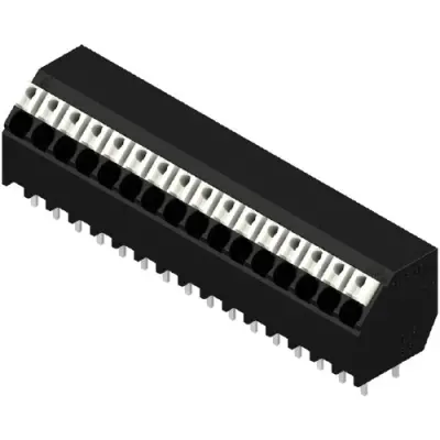 PCB terminal, 16 pole, pitch 3.5 mm, AWG 28-14, 12 A, spring-clamp connection, black, 1885790000 - 1
