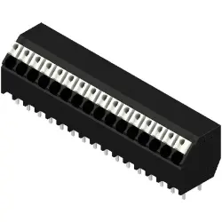 PCB terminal, 16 pole, pitch 3.5 mm, AWG 28-14, 12 A, spring-clamp connection, black, 1885790000