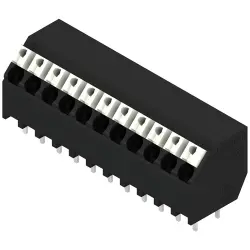 PCB terminal, 11 pole, pitch 3.81 mm, AWG 28-14, 12 A, spring-clamp connection, black, 1885970000