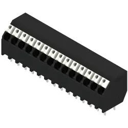 PCB terminal, 14 pole, pitch 3.81 mm, AWG 28-14, 12 A, spring-clamp connection, black, 1886000000