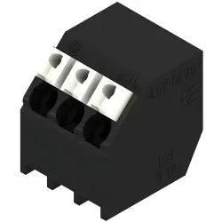 PCB terminal, 3 pole, pitch 3.5 mm, AWG 28-14, 12 A, spring-clamp connection, black, 1887560000