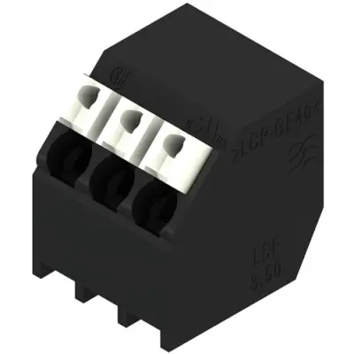 PCB terminal, 3 pole, pitch 3.5 mm, AWG 28-14, 12 A, spring-clamp connection, black, 1887560000 - 1