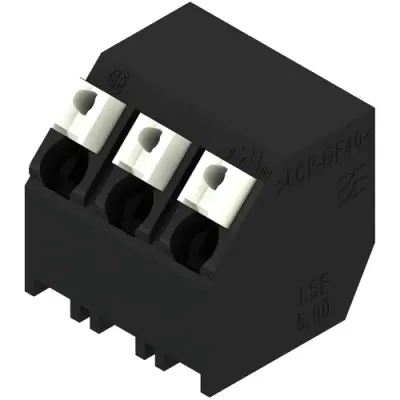PCB terminal, 3 pole, pitch 5 mm, AWG 28-14, 12 A, spring-clamp connection, black, 1888580000 - 1