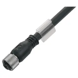 Sensor actuator cable, M12-cable socket, straight to open end, 8 pole, 5 m, PUR, black, 2 A, 1890520500