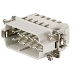 Pin contact insert, 2, 10 pole, equipped, tension clamp connection, with PE contact, 1896790000