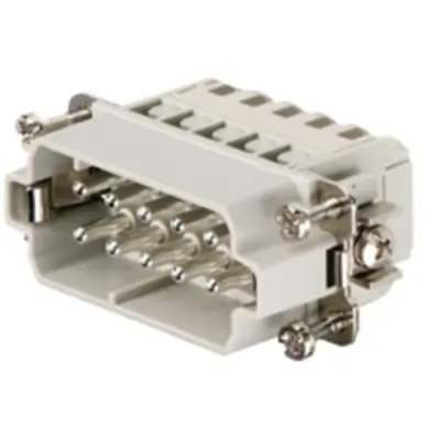 Pin contact insert, 2, 10 pole, equipped, tension clamp connection, with PE contact, 1896790000 - 1