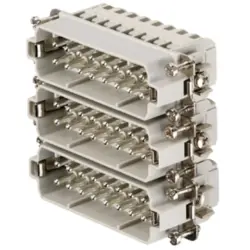 Pin contact insert, 5, 16 pole, equipped, tension clamp connection, with PE contact, 1896850000