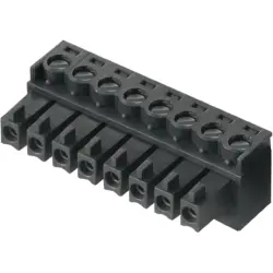 Socket header, 13 pole, pitch 3.81 mm, straight, black, 1899440000