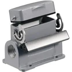 Surface mount housing, size A10, die-cast aluminum, M20, angled, longitudinal bow locking, IP65, 1901010000