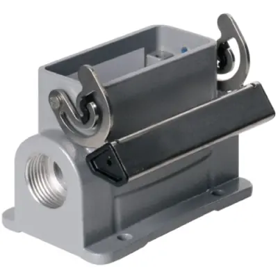 Surface mount housing, size A10, die-cast aluminum, M20, angled, longitudinal bow locking, IP65, 1901100000 - 1