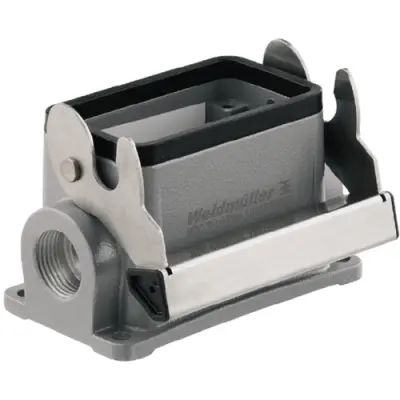 Surface mount housing, size B10, die-cast aluminum, M20, angled, longitudinal bow locking, IP65, 1901620000 - 1