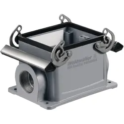 Surface mount housing, size B32, die-cast aluminum, M32, angled, cross bow locking, IP65, 1902600000