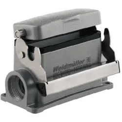 Surface mount housing, size D40, die-cast aluminum, M25, angled, longitudinal bow locking, IP65, 1903070000