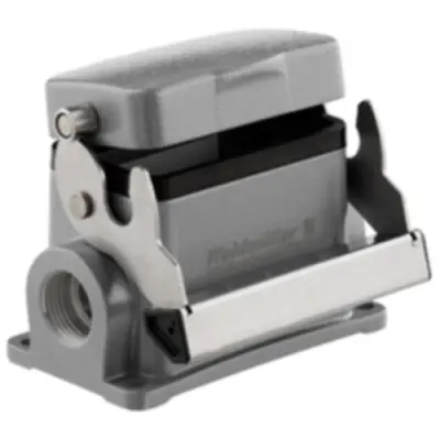 Surface mount housing, size D24, die-cast aluminum, M25, angled, longitudinal bow locking, IP65, 1903410000 - 1