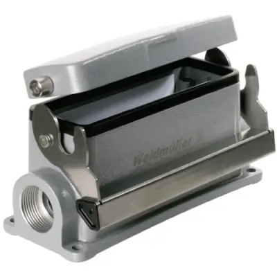 Surface mount housing, size D64, die-cast aluminum, M32, angled, longitudinal bow locking, IP65, 1904440000 - 1