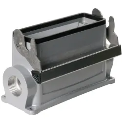 Surface mount housing, size D64, die-cast aluminum, M32, angled, longitudinal bow locking, IP65, 1904490000