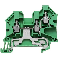 Protective conductor terminal, screw connection, 0.5-4.0 mm², 2 pole, 8 A, 8 kV, yellow/green, 1905120000