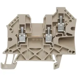 Through terminal block, screw connection, 0.5-4.0 mm², 2 pole, 32 A, 8 kV, dark beige, 1905140000