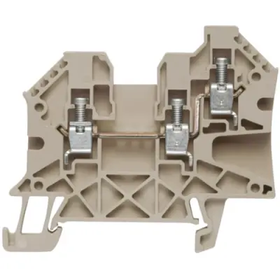 Through terminal block, screw connection, 0.5-4.0 mm², 2 pole, 32 A, 8 kV, dark beige, 1905140000 - 1