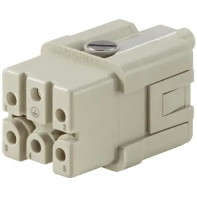 Socket contact insert, 1, 5 pole, unequipped, crimp connection, with PE contact, 1912460000 - 1
