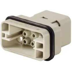 Pin contact insert, HQ, 8 pole, unequipped, crimp connection, with PE contact, 1919970000