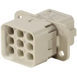 Socket contact insert, HQ, 8 pole, unequipped, crimp connection, with PE contact, 1919980000