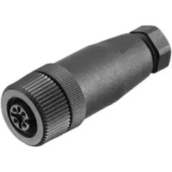 Jack, M12, 5 pole, screw connection, straight, 1921070000
