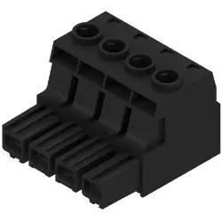 Socket header, 4 pole, pitch 10.16 mm, straight, black, 1924560000