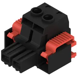 Socket header, 2 pole, pitch 10.16 mm, straight, black, 1924620000