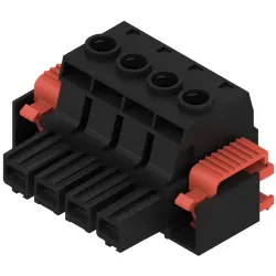 Socket header, 4 pole, pitch 10.16 mm, straight, black, 1924640000