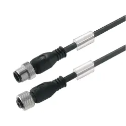 Sensor actuator cable, M12-cable plug, straight to M12-cable socket, straight, 4 pole, 5 m, PVC, black, 4 A, 1925310500