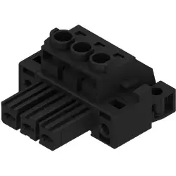 Socket header, 3 pole, pitch 7.62 mm, straight, black, 1929640000