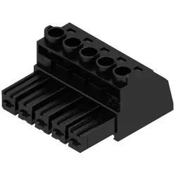 Socket header, 5 pole, pitch 7.62 mm, straight, black, 1929960000