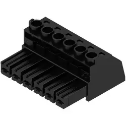 Socket header, 6 pole, pitch 7.62 mm, straight, black, 1929970000
