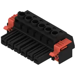 Socket header, 6 pole, pitch 7.62 mm, straight, black, 1930090000