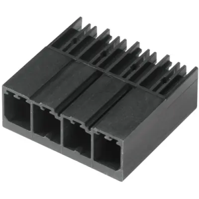 Pin header, 2 pole, pitch 7.62 mm, angled, black, 1930270000 - 1