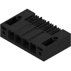 Pin header, 4 pole, pitch 7.62 mm, angled, black, 1930400000