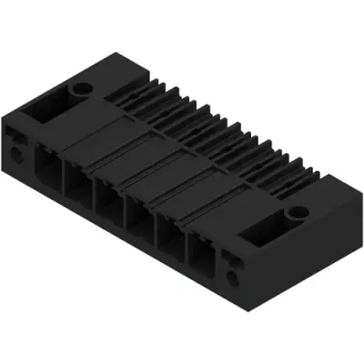 Pin header, 6 pole, pitch 7.62 mm, angled, black, 1930420000 - 1