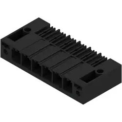 Pin header, 6 pole, pitch 7.62 mm, angled, black, 1930420000