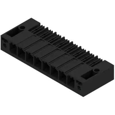 Pin header, 8 pole, pitch 7.62 mm, angled, black, 1930440000 - 1