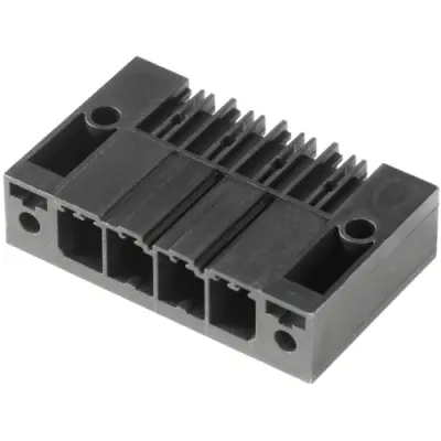 Pin header, 10 pole, pitch 7.62 mm, angled, black, 1930460000 - 1