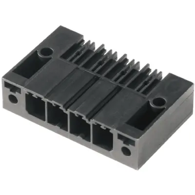 Pin header, 2 pole, pitch 7.62 mm, angled, black, 1930490000 - 1