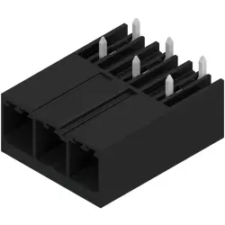 Pin header, 3 pole, pitch 7.62 mm, angled, black, 1931270000