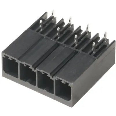 Pin header, 4 pole, pitch 7.62 mm, angled, black, 1931280000 - 1