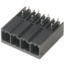 Pin header, 4 pole, pitch 7.62 mm, angled, black, 1931280000
